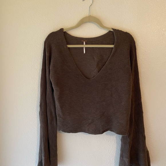 Free People Starman Ribbed Bell Sleeve Sweater - Picture 6 of 6